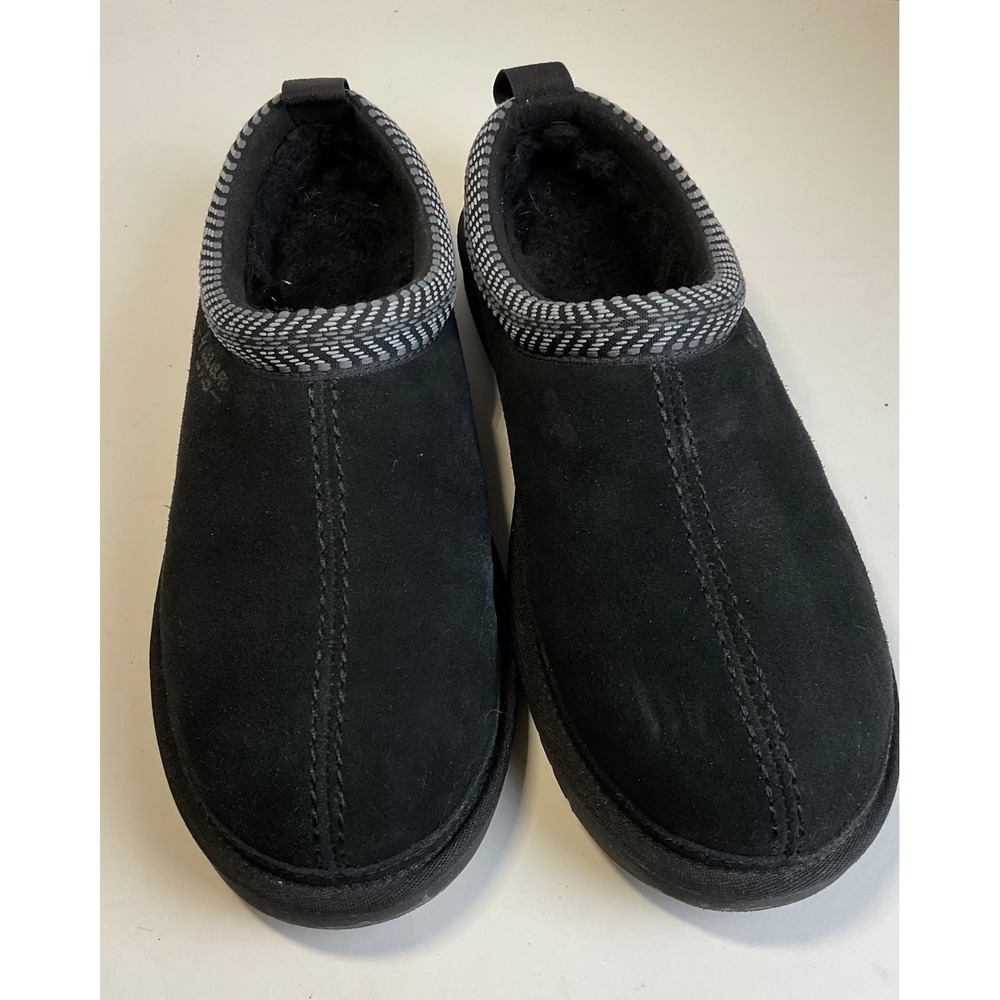 Koolaburra by UGG Tipton Mens Black Suede Faux Fur Lined Slippers Size 10